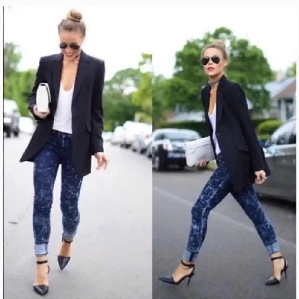 Rag & Bone Skinny Dark Acid Wash Jeans